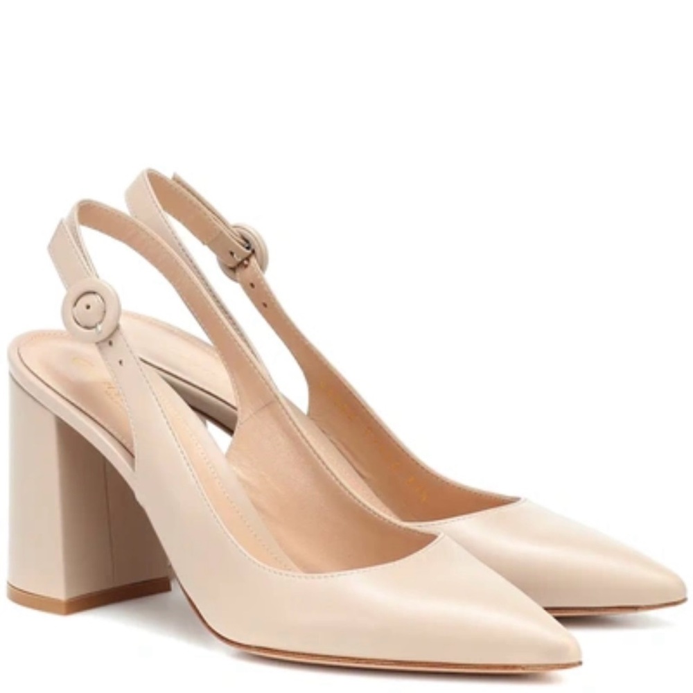 Gianvito Rossi Women's Agata Praline Ankle-High Leather Slingback